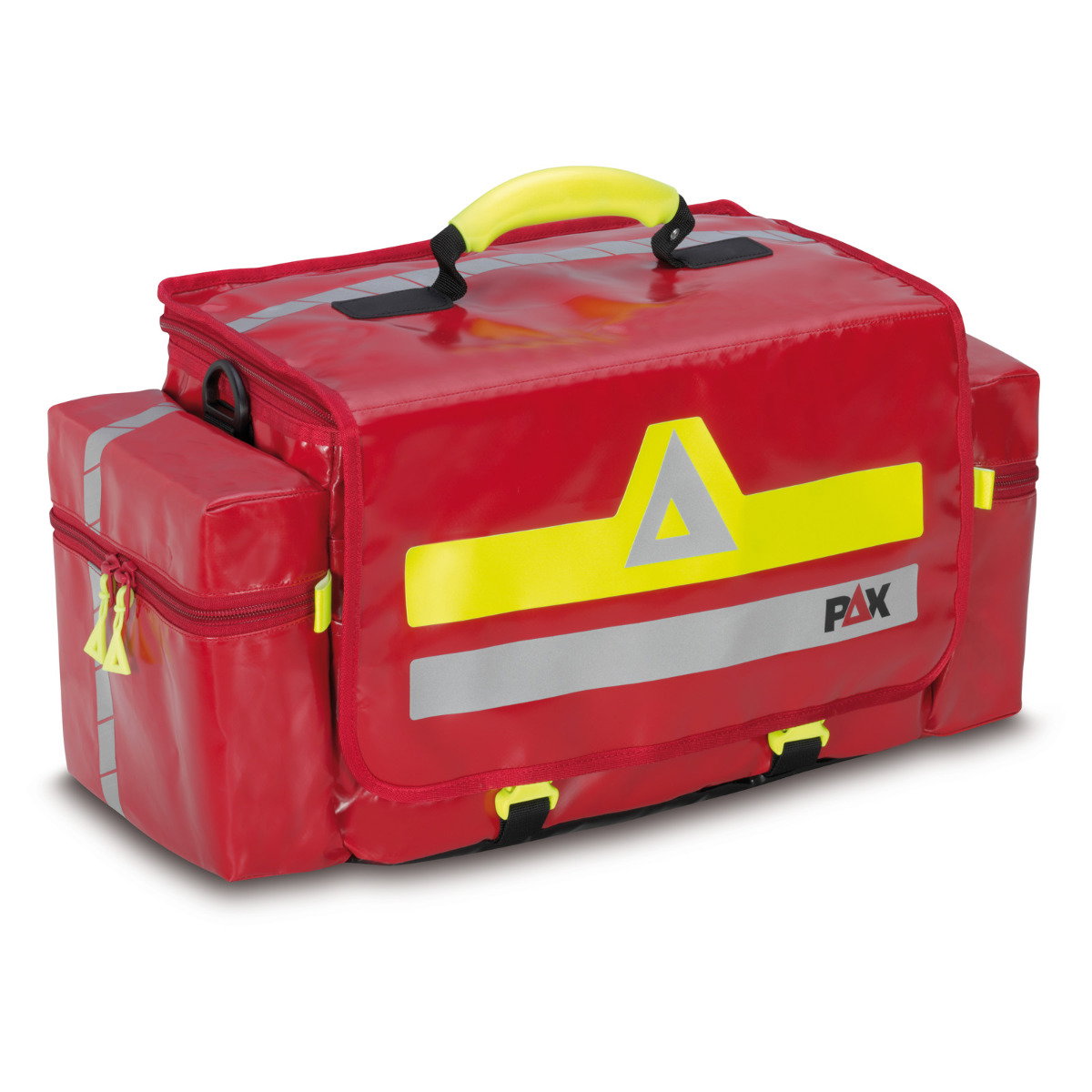 PAX Notfalltasche Essen, Frontansicht, Farbe rot, Material PAX tec, geschlossen.