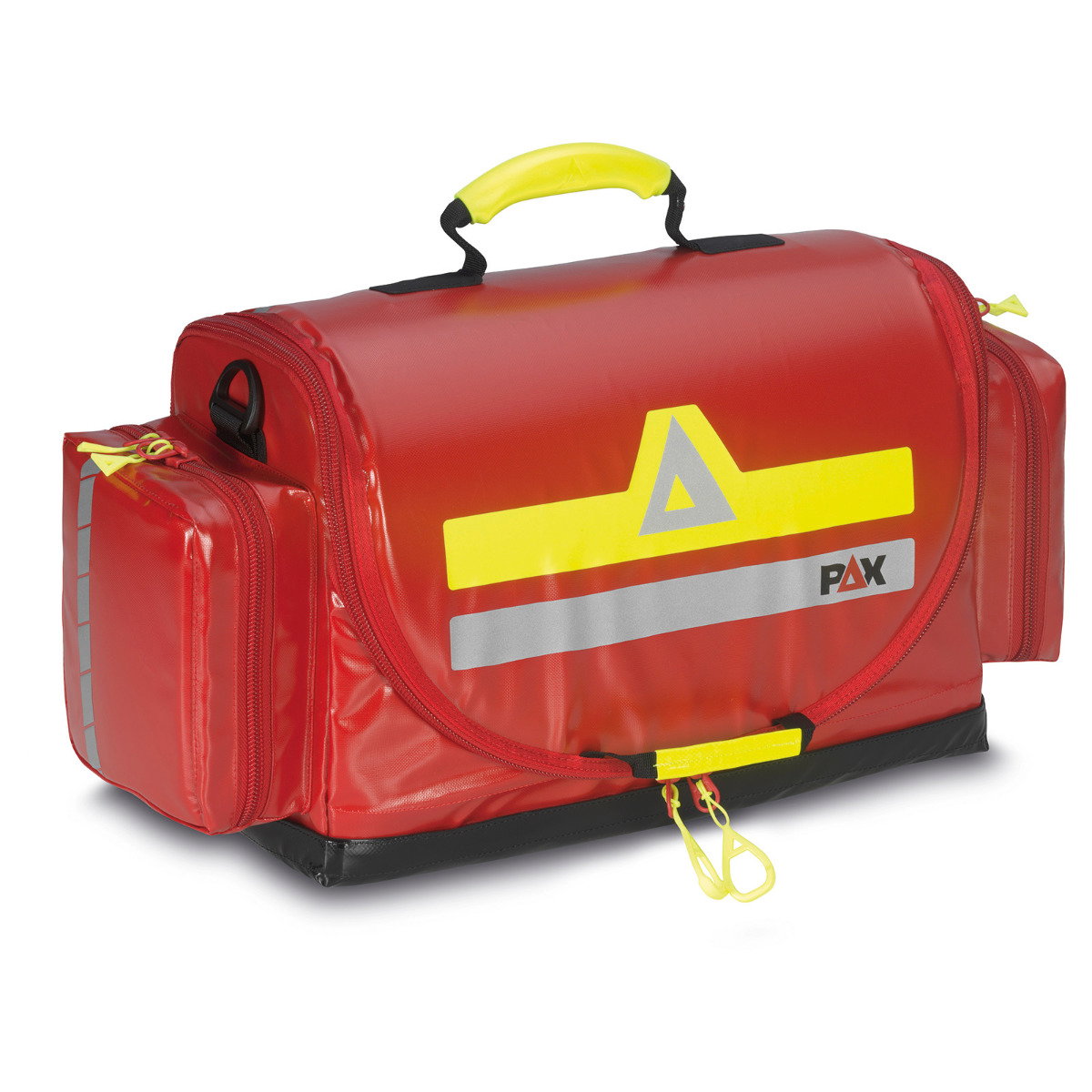PAX Kinder Notfalltasche Frontansicht geschlossen, rot.