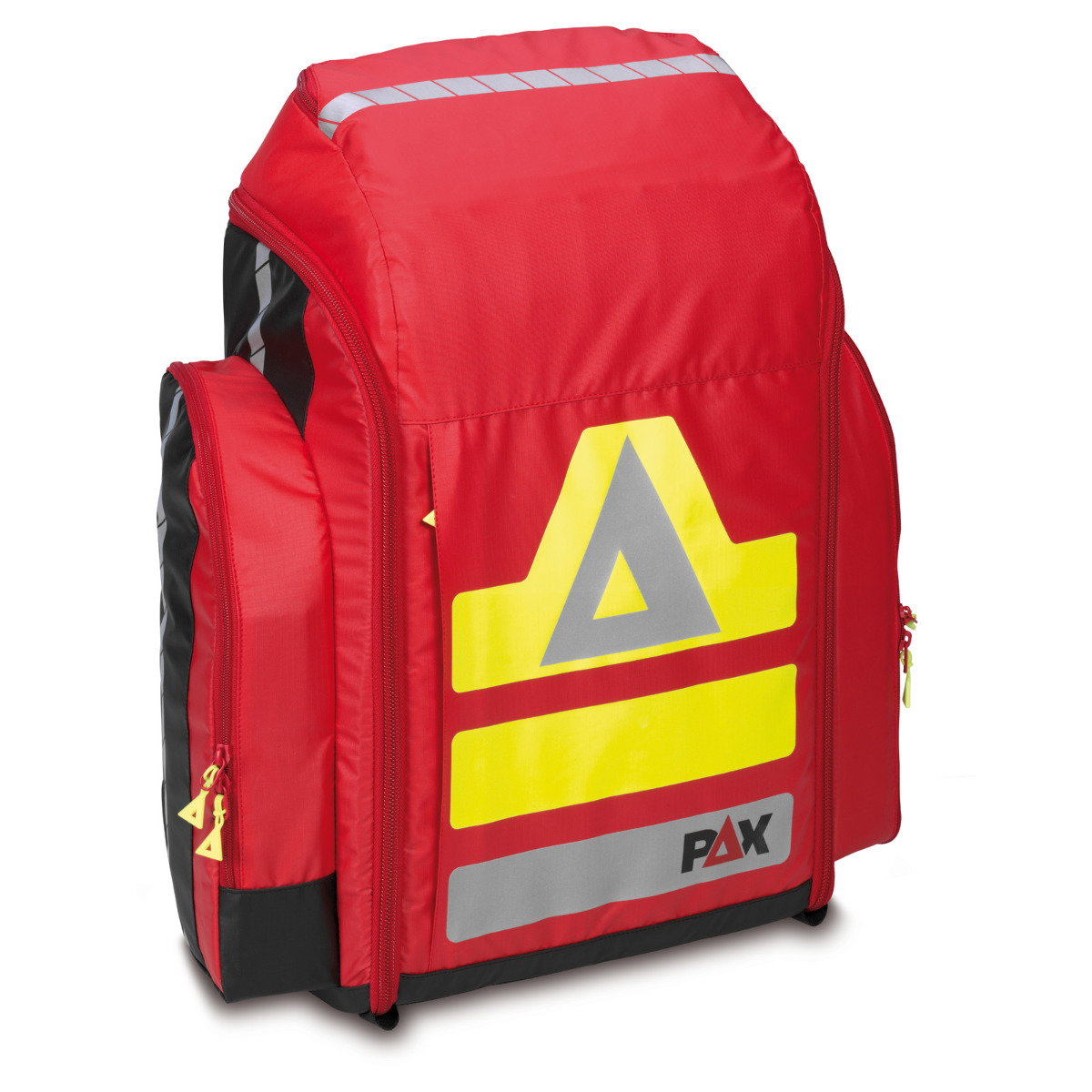 PAX Flight Medic L. Roter Notfallrucksack für die Luftrettung in der Frontansicht geschlossen. Farbe rot.