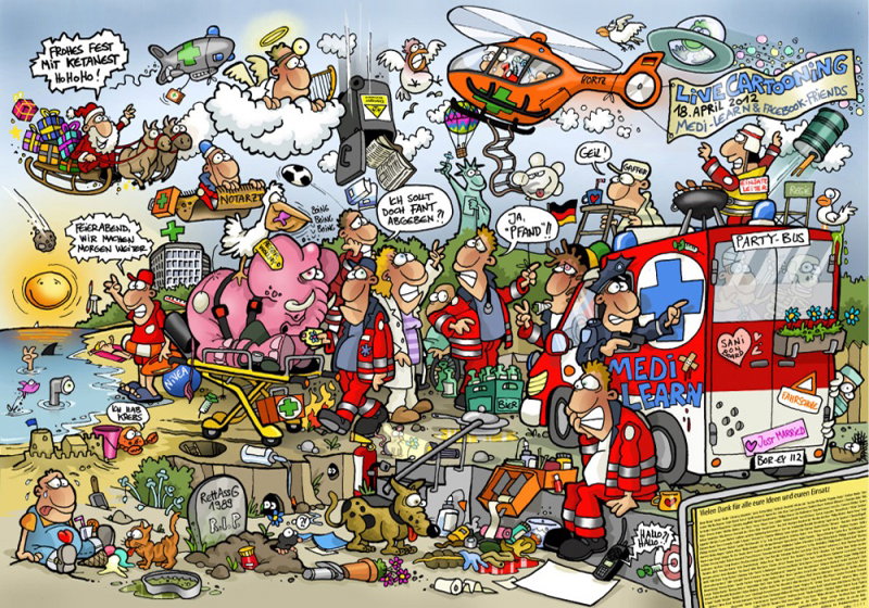 PAX MEDI-Learn LiveCartooning Poster 1.0, DIN A3