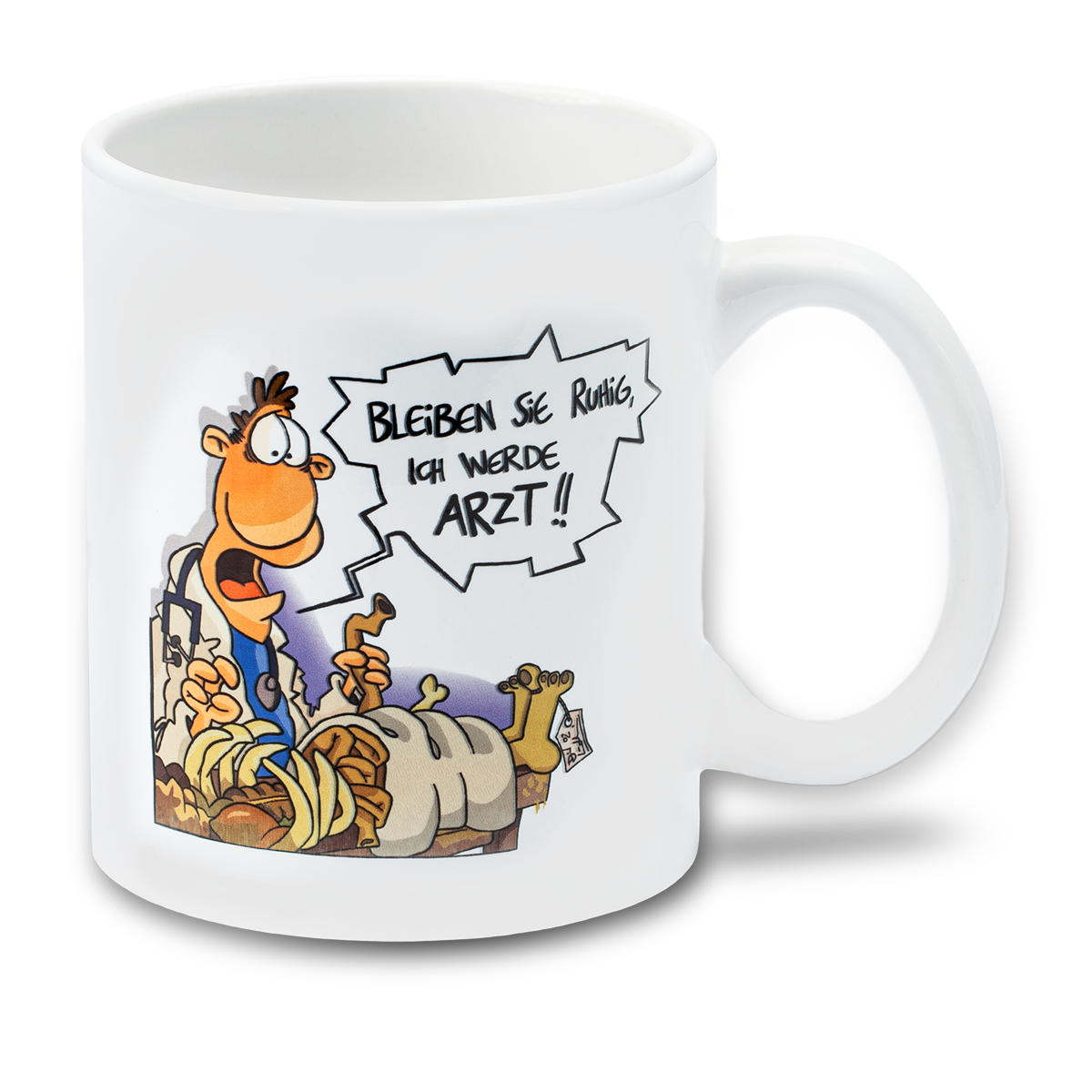 Medilearn, Cartoon, Tasse, bleiben Sie ruhig ich werde Arzt, Arzt, 