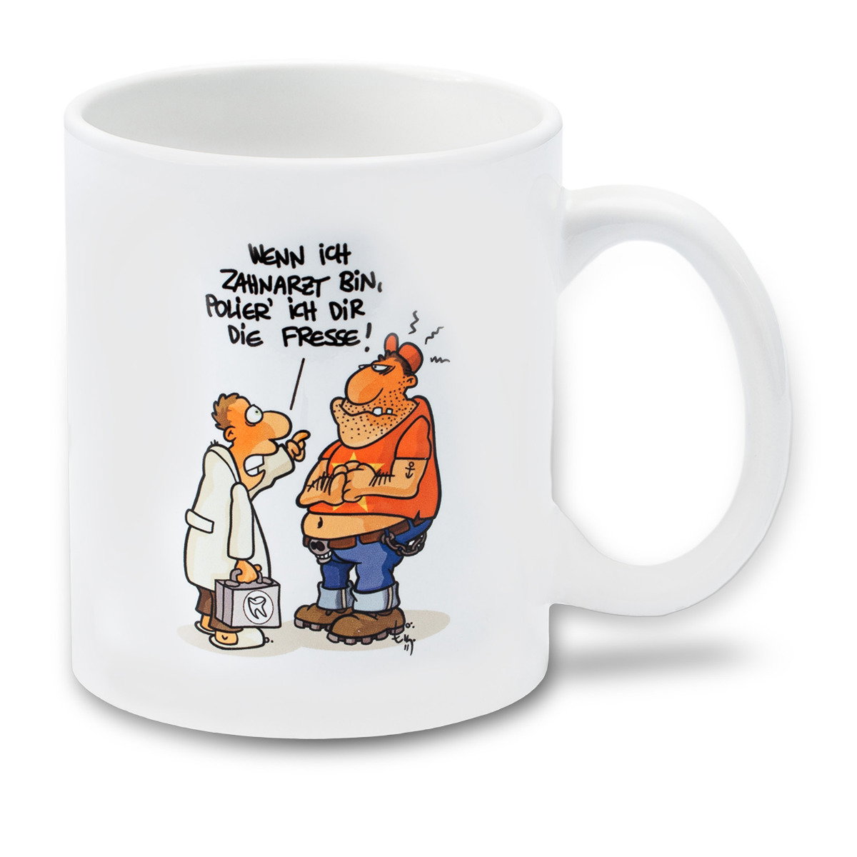 MEDI LEARN, Cartoon Tasse, Zahnarzt